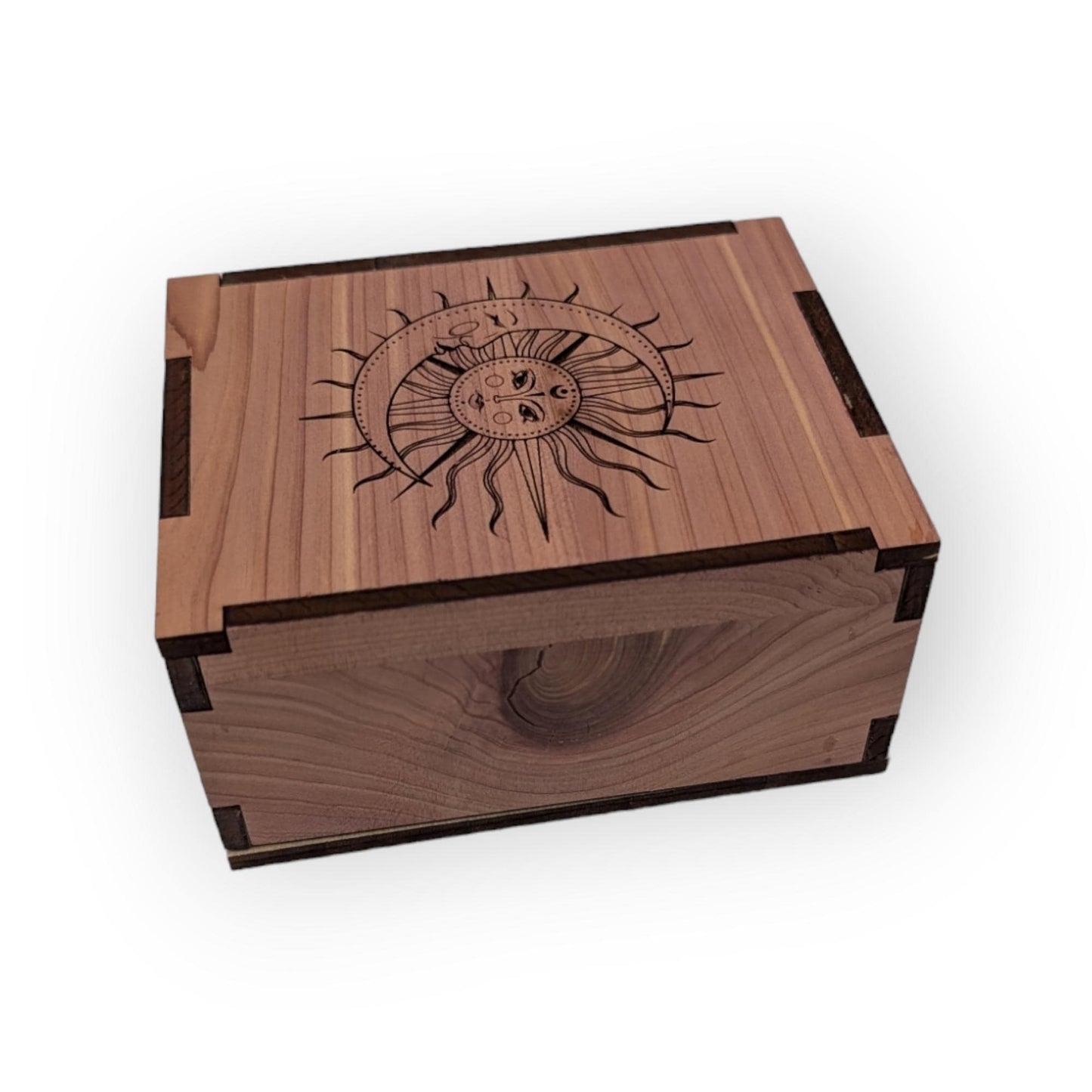 Custom Sun & Moon Wooden Display Box - Crystal Box- Curio Cabinet- Knick Knack Display - Printer Tray -Custom Organizer Display - Tarot Box