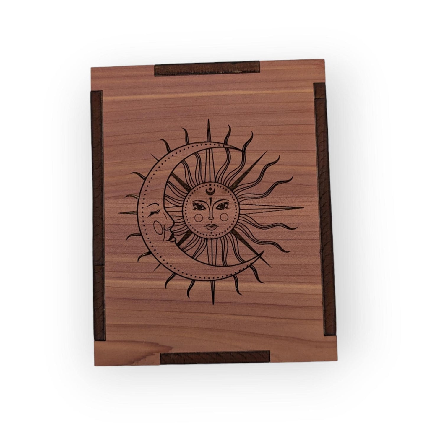 Custom Sun & Moon Wooden Display Box - Crystal Box- Curio Cabinet- Knick Knack Display - Printer Tray -Custom Organizer Display - Tarot Box