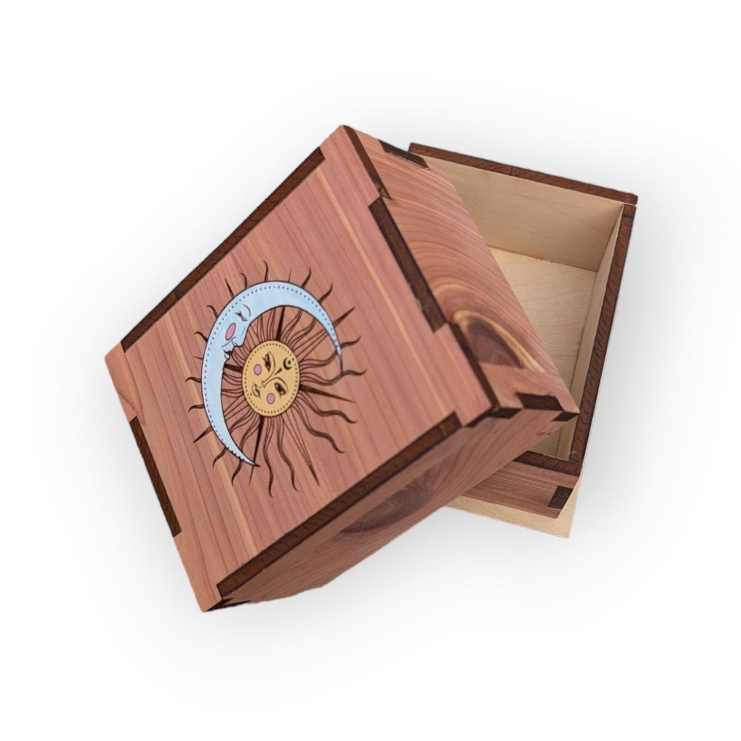 Custom Sun & Moon Wooden Display Box - Crystal Box- Curio Cabinet- Knick Knack Display - Printer Tray -Custom Organizer Display - Tarot Box