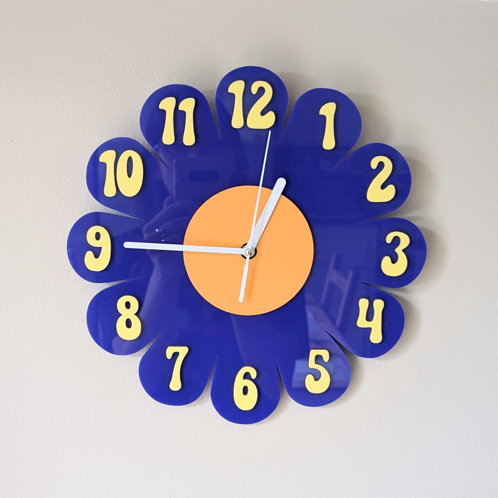 Blue Daisy Wall Clock