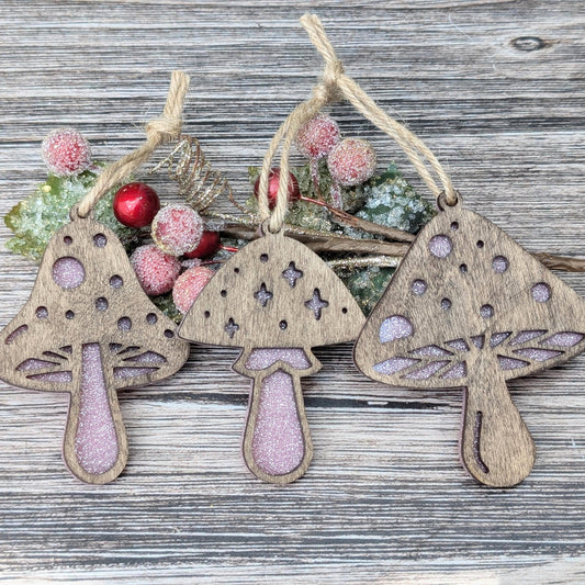 Set of 3 Mushroom Ornaments