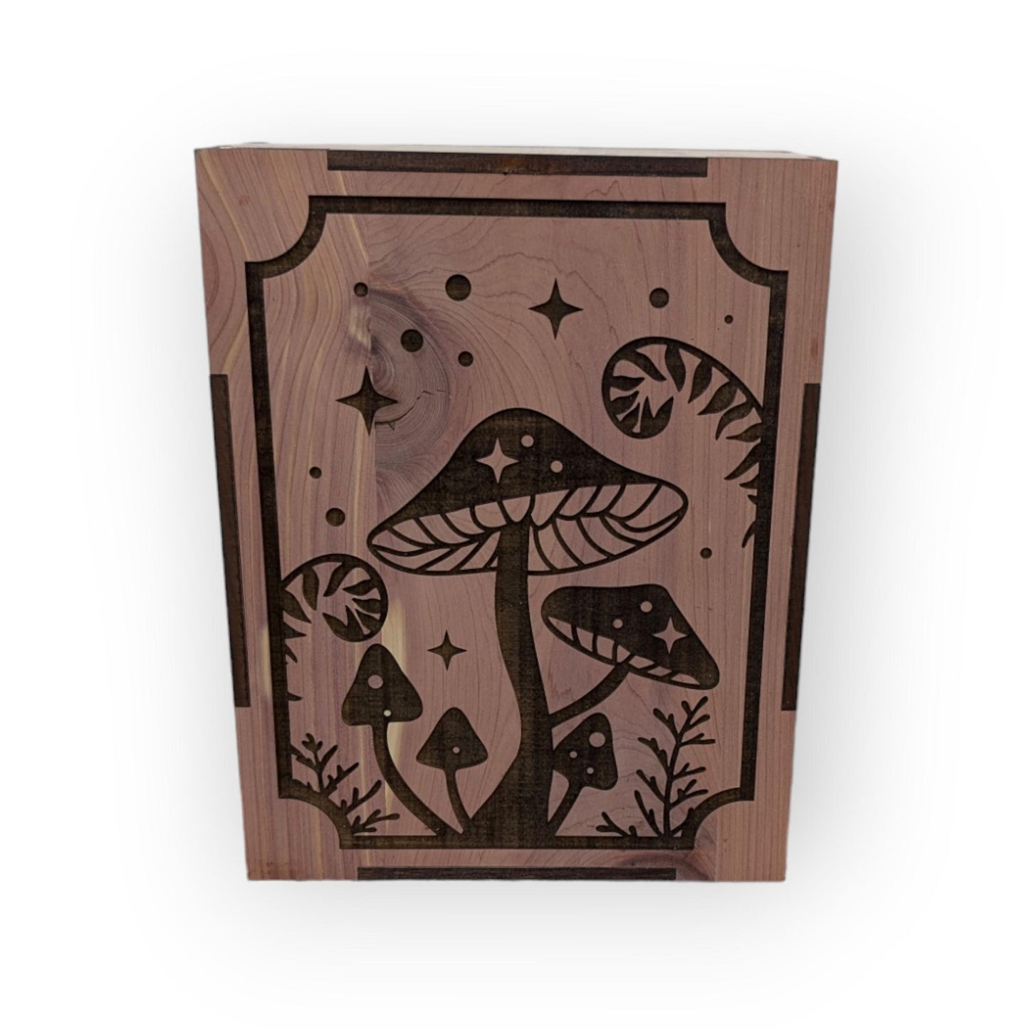 Custom Mushroom Wooden Display Box - Crystal Box- Curio Cabinet- Knick Knack Display - Printer Tray -Custom Organizer Display - Tarot Box