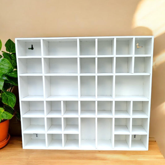 Shadow Box Wooden Display Shelf - Wall Cubby Shelf - Multiple Compartment Sizes - #6 - Trinket Shelf - Curio Cabinet