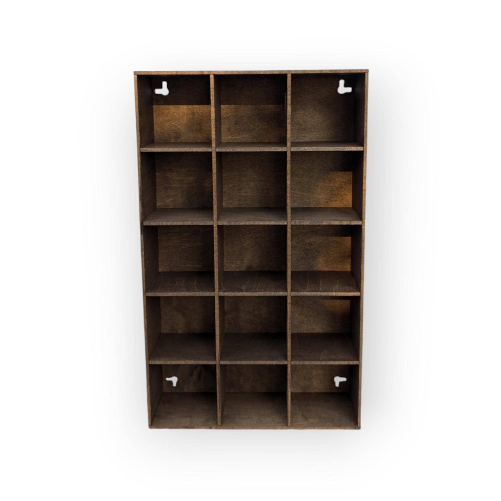 15 Compartment Wooden Display Shelf 4"x4"