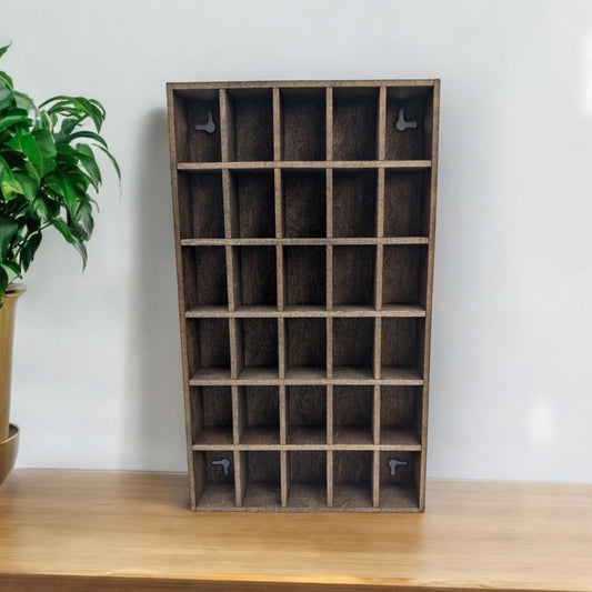 30 Compartment Wooden Display Shelf 2.25"x1.5"