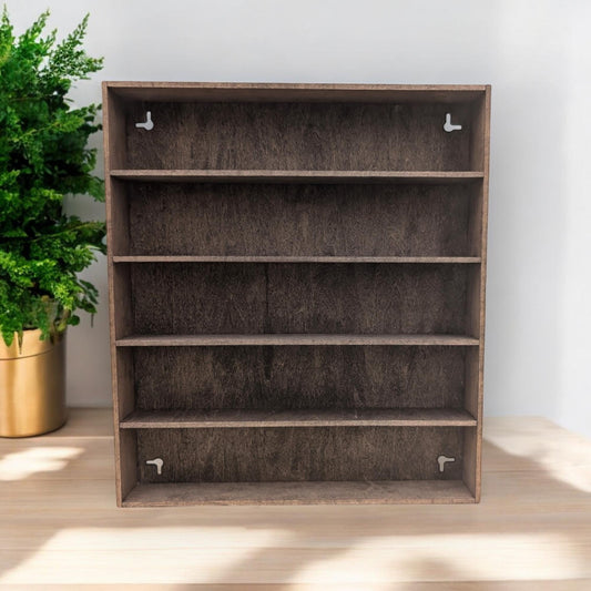 5 Compartment Wooden Display Shelf - 14.5x3 - Trinket Shelf - Curio Cabinet