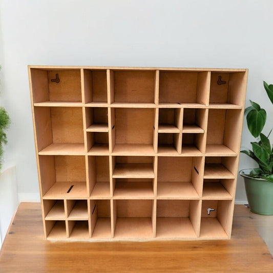 Shadow Box Wooden Display Shelf - Wall Cubby Shelf - Multiple Compartment Sizes - #17b - Trinket Shelf - Curio Cabinet