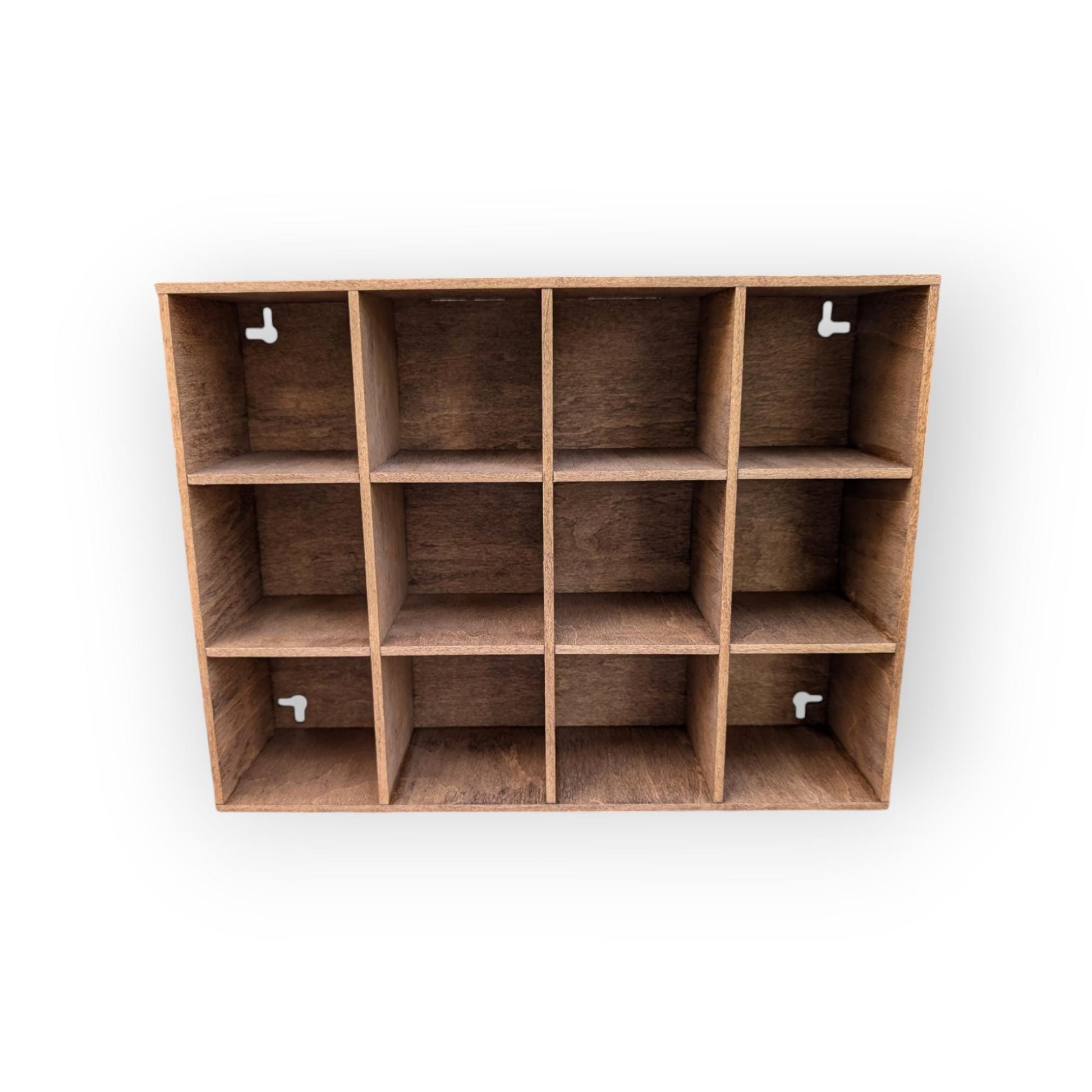 12 Compartment Wooden Display Shelf - 3.5x3.5 - Trinket Shelf - Curio Cabinet