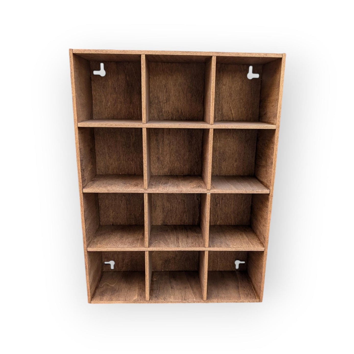12 Compartment Wooden Display Shelf - 3.5x3.5 - Trinket Shelf - Curio Cabinet