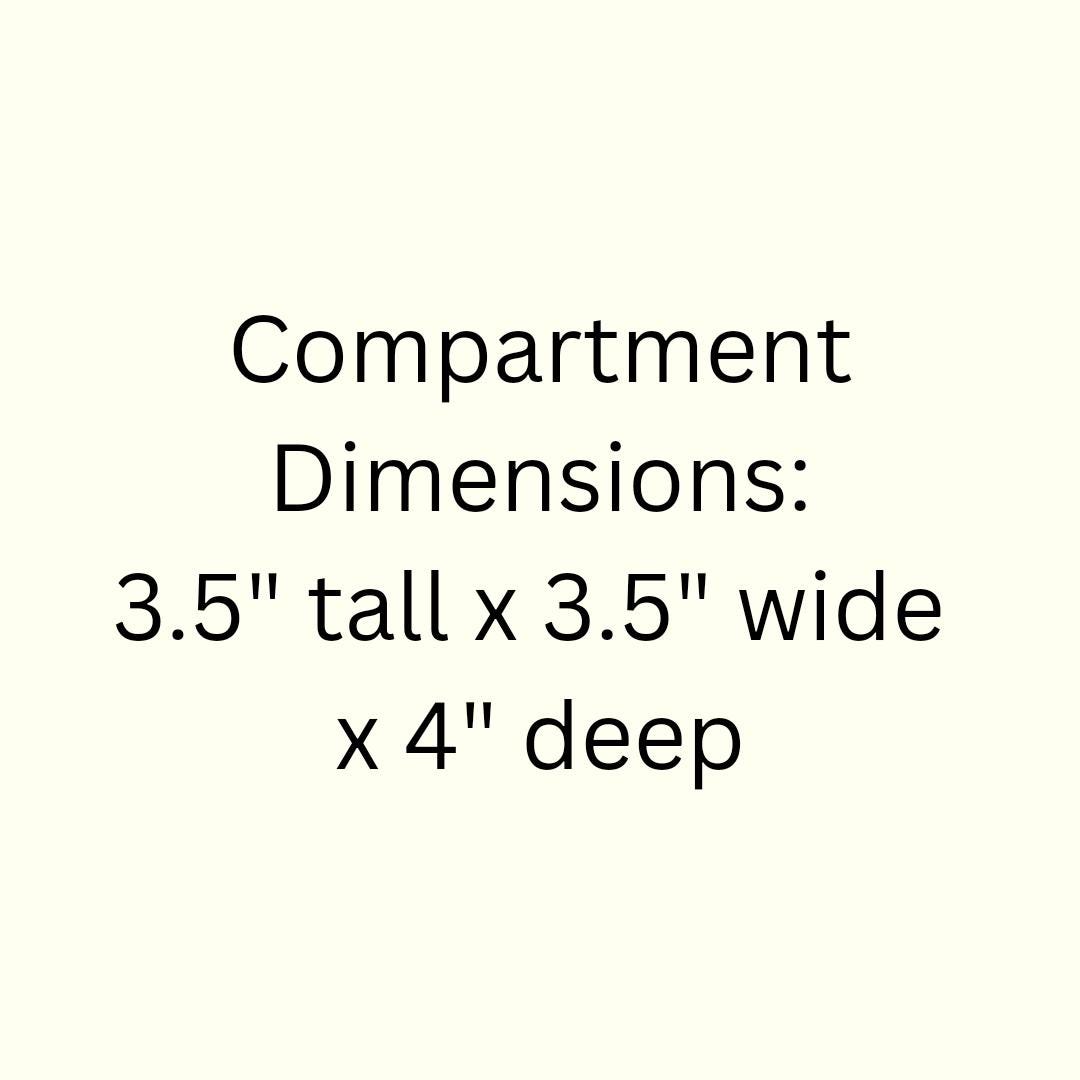 12 Compartment Wooden Display Shelf - 3.5x3.5 - Trinket Shelf - Curio Cabinet