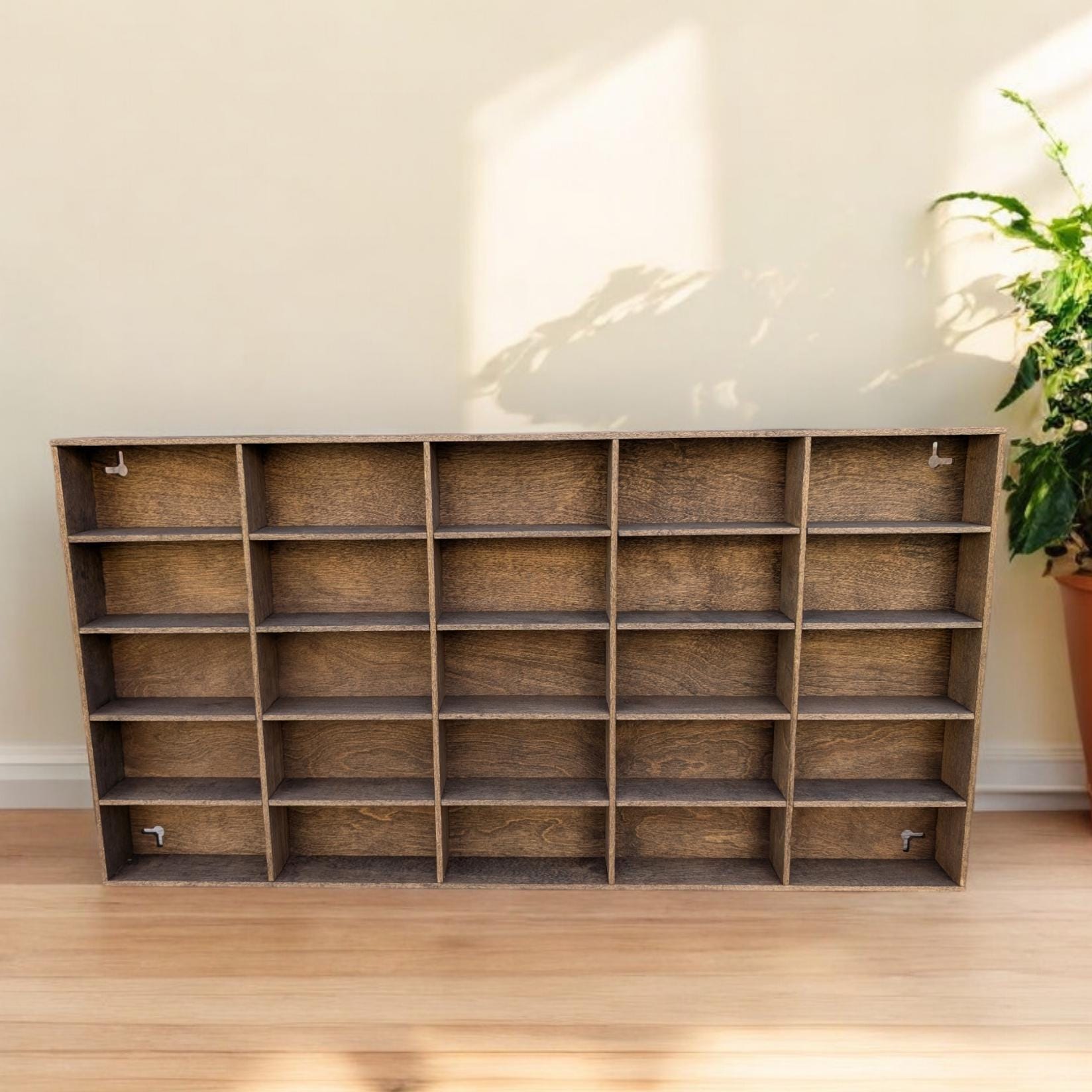 25 Compartment Wooden Display Shelf - Trinket Shelf - Curio Cabinet- Knick Knack Collection Display - Printer Tray -Figure Organizer Display