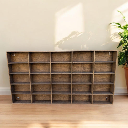 25 Compartment Wooden Display Shelf - 5x2.5 - Trinket Shelf - Curio Cabinet
