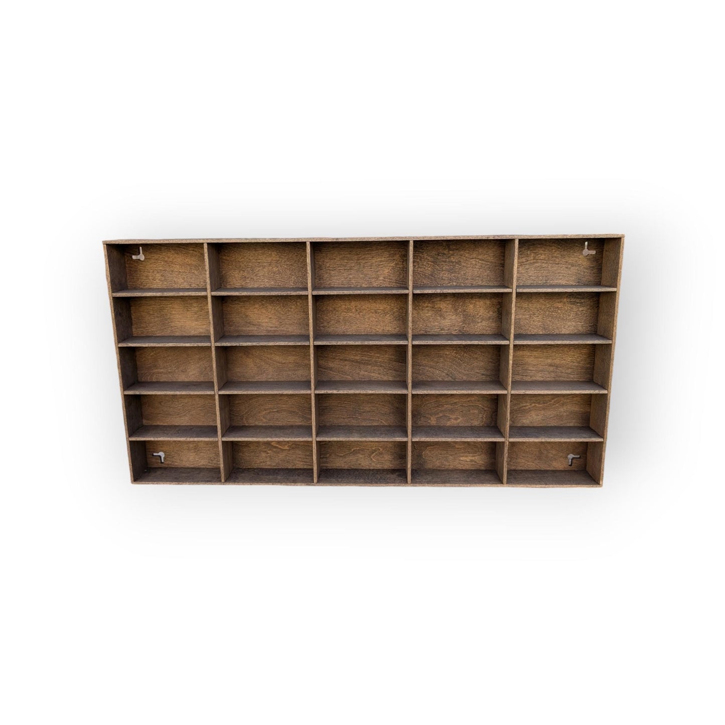 25 Compartment Wooden Display Shelf - Trinket Shelf - Curio Cabinet- Knick Knack Collection Display - Printer Tray -Figure Organizer Display