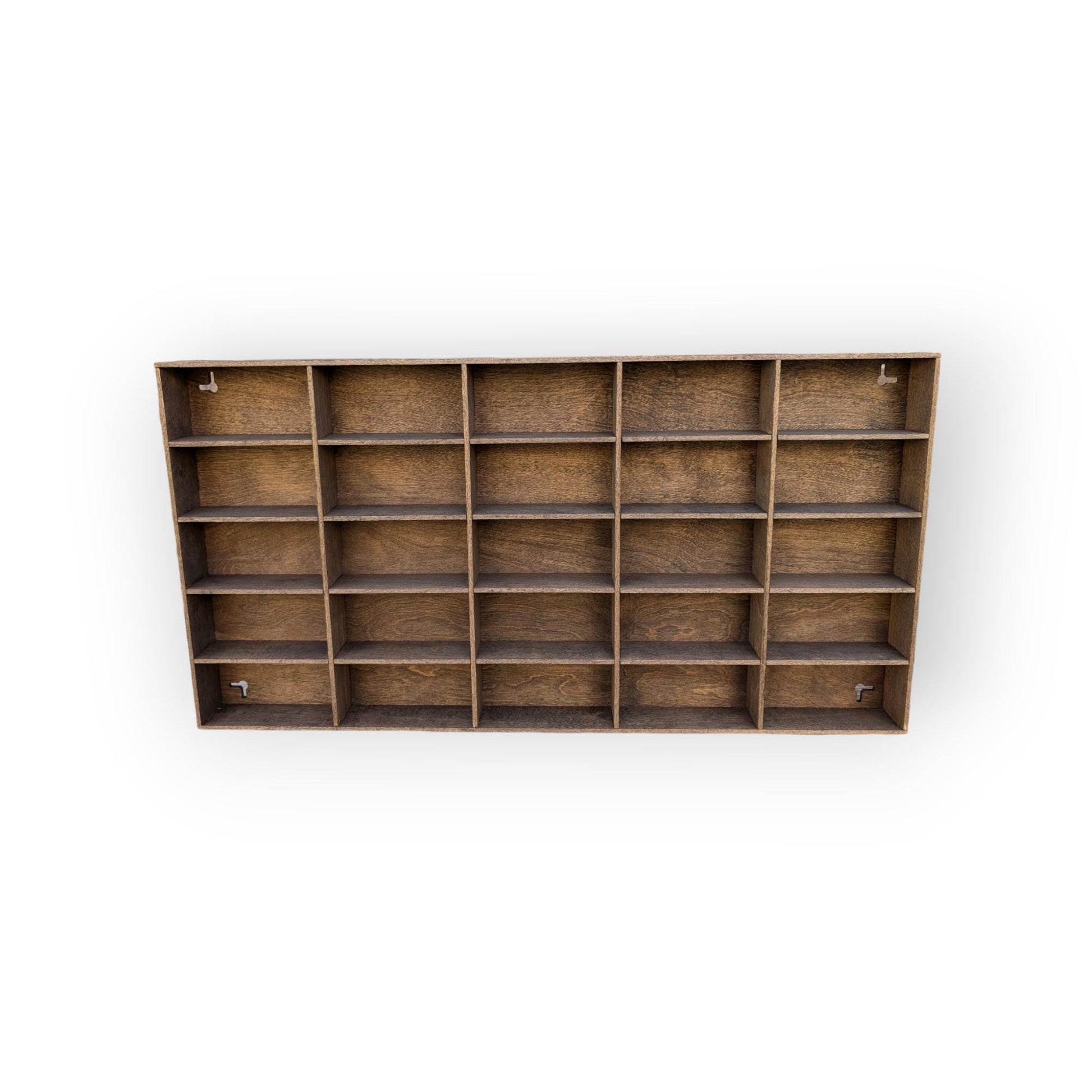 25 Compartment Wooden Display Shelf - 5x2.5 - Trinket Shelf - Curio Cabinet