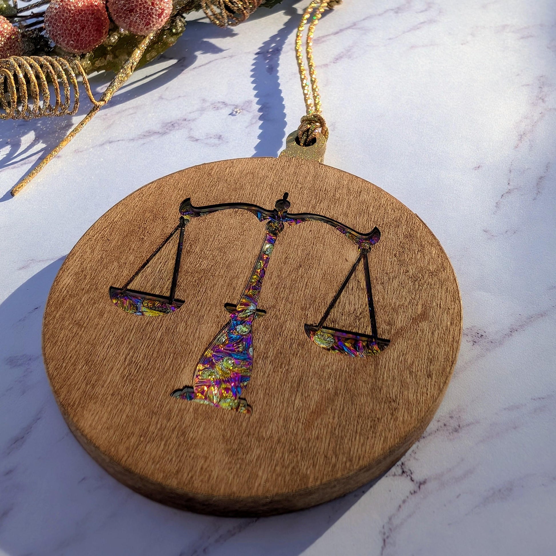 Custom Scales of Justice Lawyer Ornament - Judge Ornament Gift - Court Gift - Dichrolam Acrylic Dragon Scales Ornament - Thank You Gift