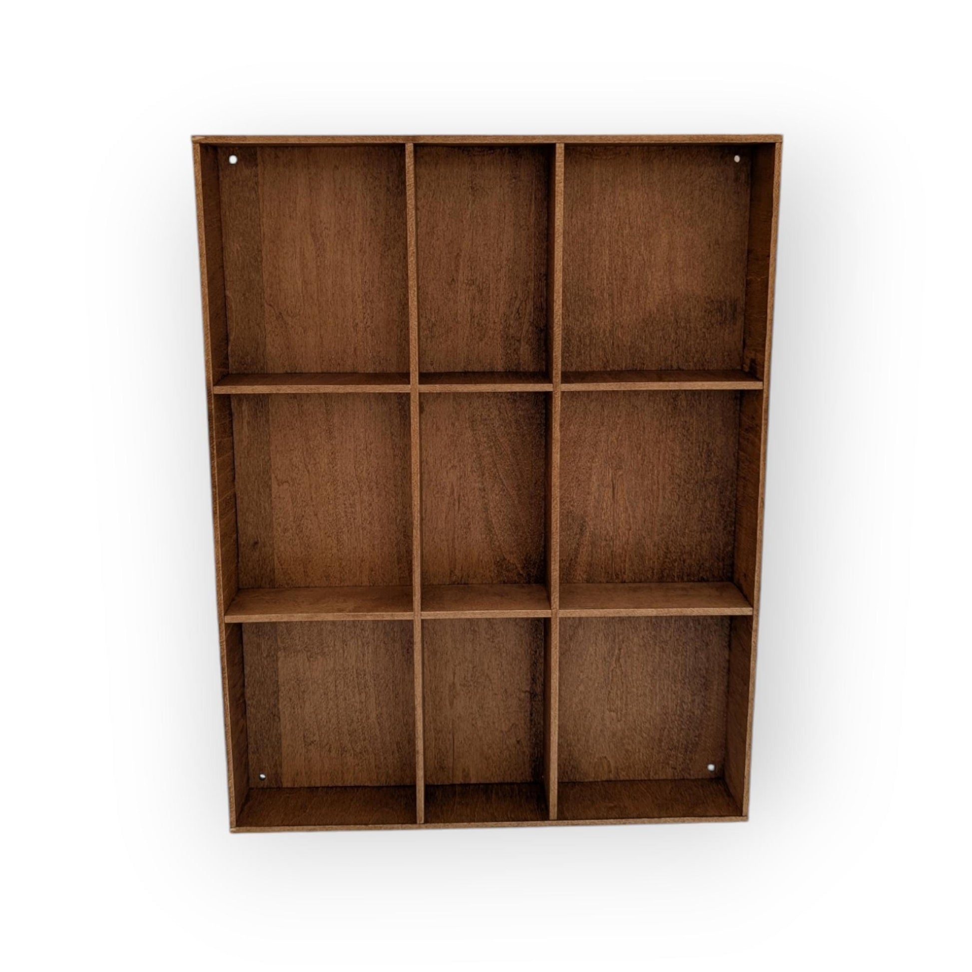 9 Compartment Wooden Display Shelf - Multiple Compartment Sizes - Trinket Shelf - Curio Cabinet