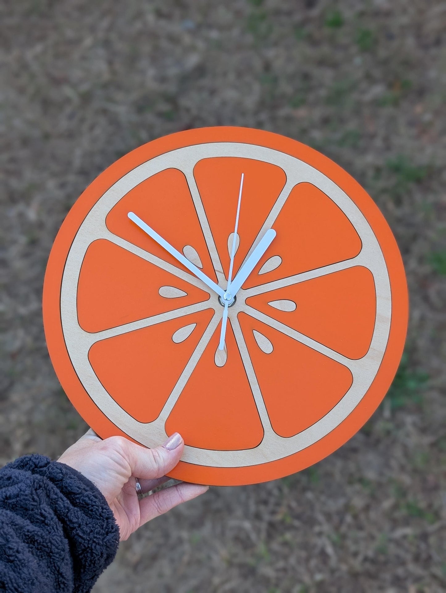 Wooden Orange Slice Clock