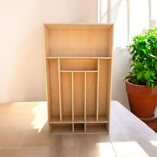 Silverware Wooden Drawer Organizer-Kitchen Drawer Divider #2 - Trinket Shelf - Curio Cabinet