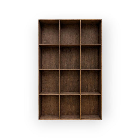 12 Compartment Wooden Display Shelf - 6x5 - Trinket Shelf - Curio Cabinet