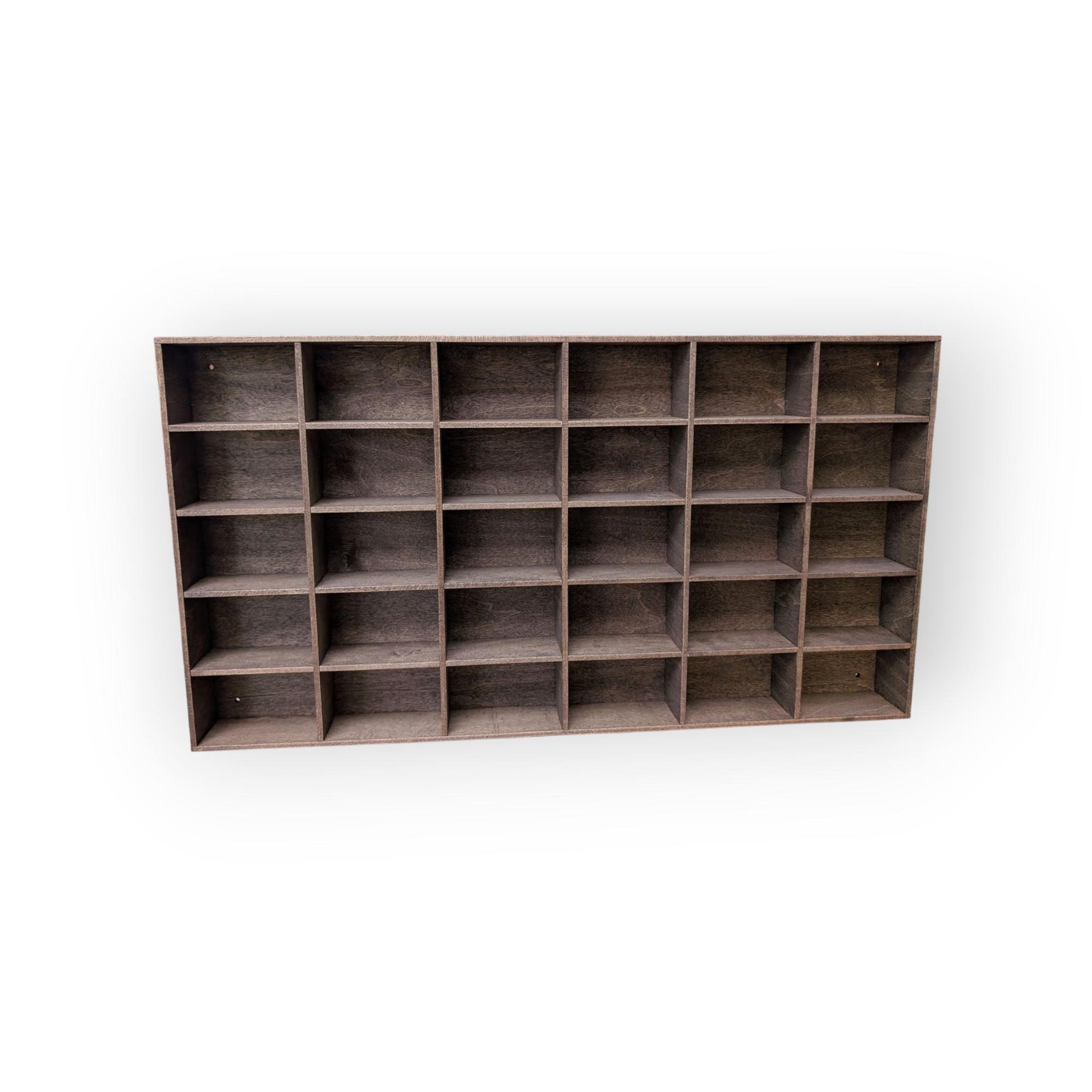 30 Compartment Wooden Display Shelf - 4x2.5 - Trinket Shelf - Curio Cabinet