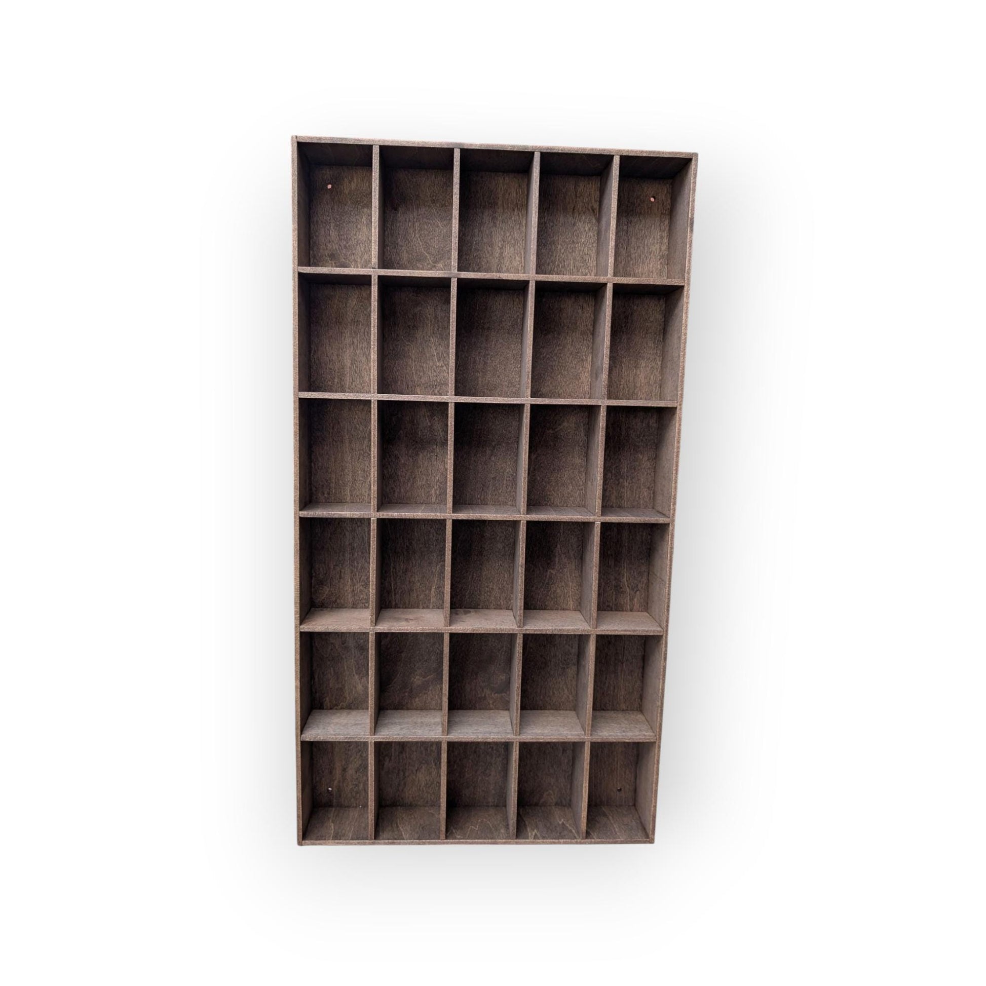 30 Compartment Wooden Display Shelf - 4x2.5 - Trinket Shelf - Curio Cabinet