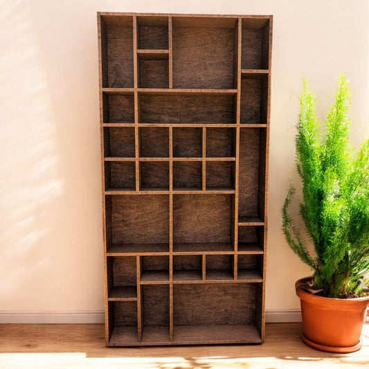 Multi Compartment Wooden Display Shelf-Crystal Display Shelf- Curio Cabinet- Knick Knack Display - Printer Tray-Figure Organizer Display #37