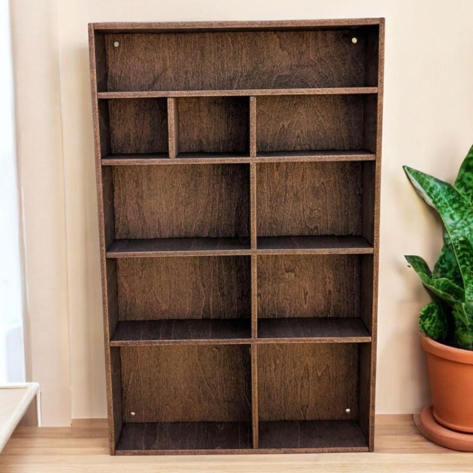 Multi Compartment Wooden Display Shelf-Crystal Display Shelf- Curio Cabinet- Knick Knack Display - Printer Tray -Figure Organizer Display #4