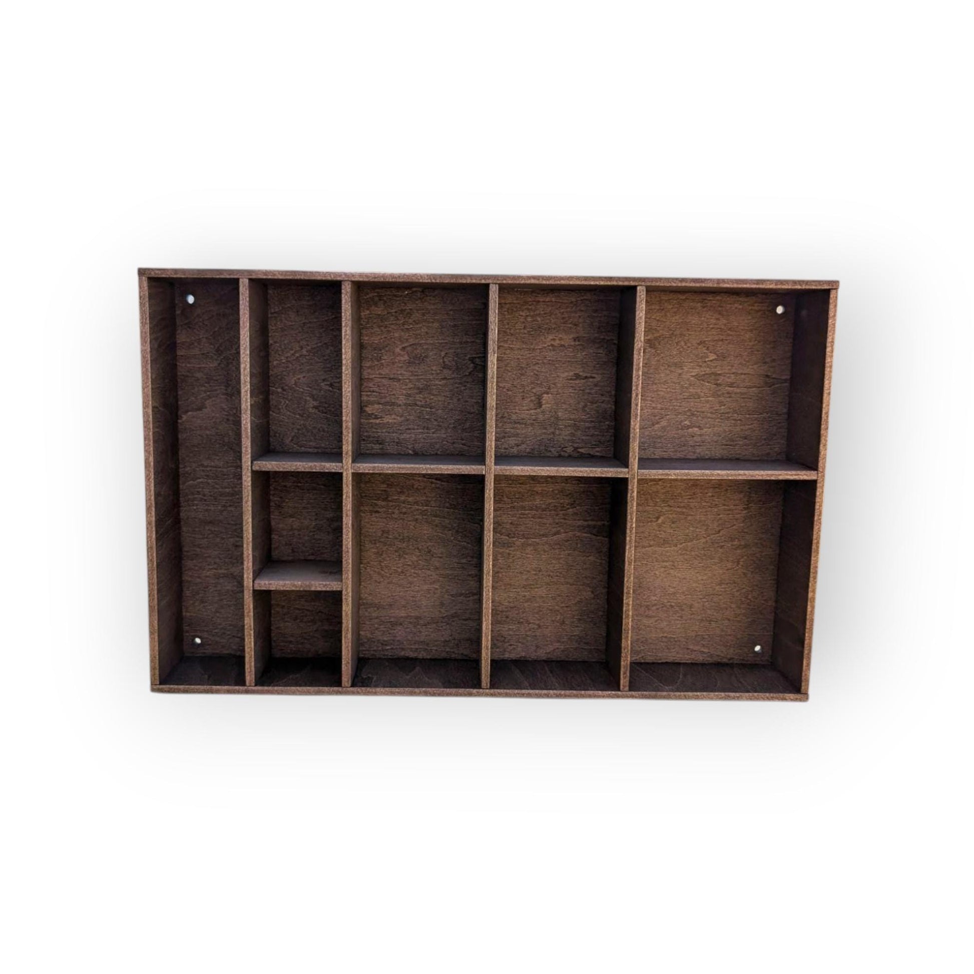 Multi Compartment Wooden Display Shelf-Crystal Display Shelf- Curio Cabinet- Knick Knack Display - Printer Tray -Figure Organizer Display #4