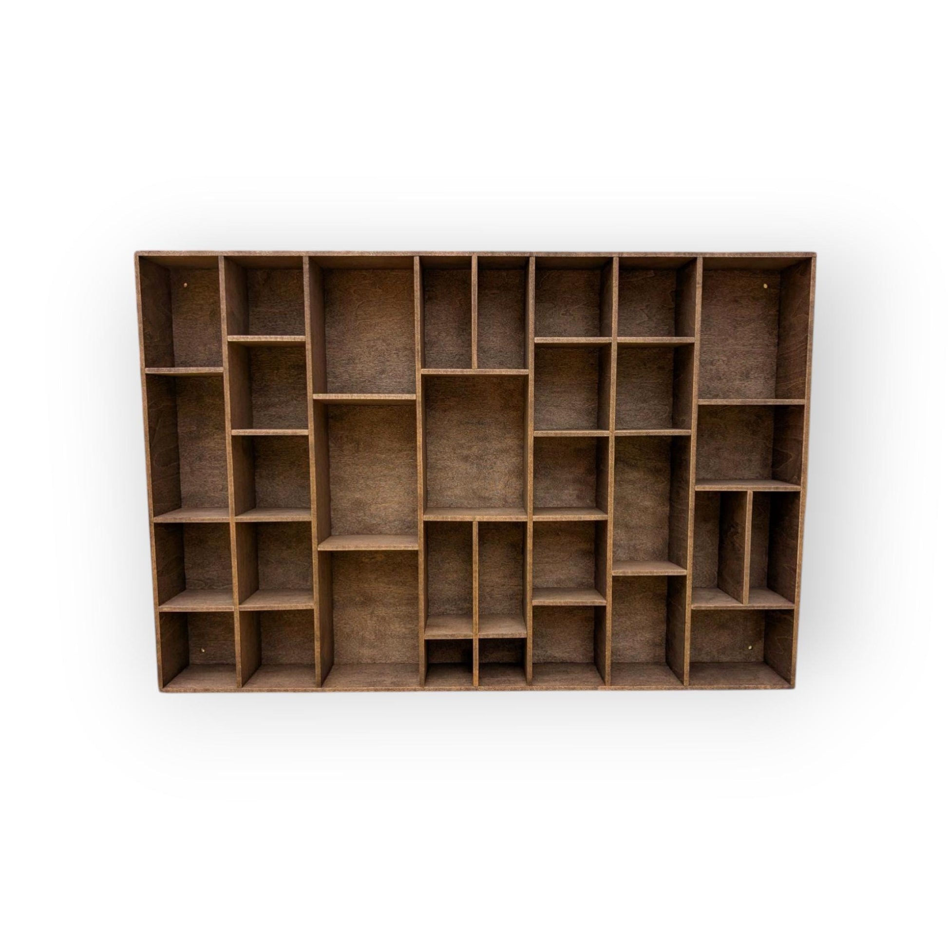 Multi Compartment Wooden Display Shelf-Crystal Display Shelf-Curio Cabinet- Knick Knack Display - Printer Tray -Figure Organizer Display #39