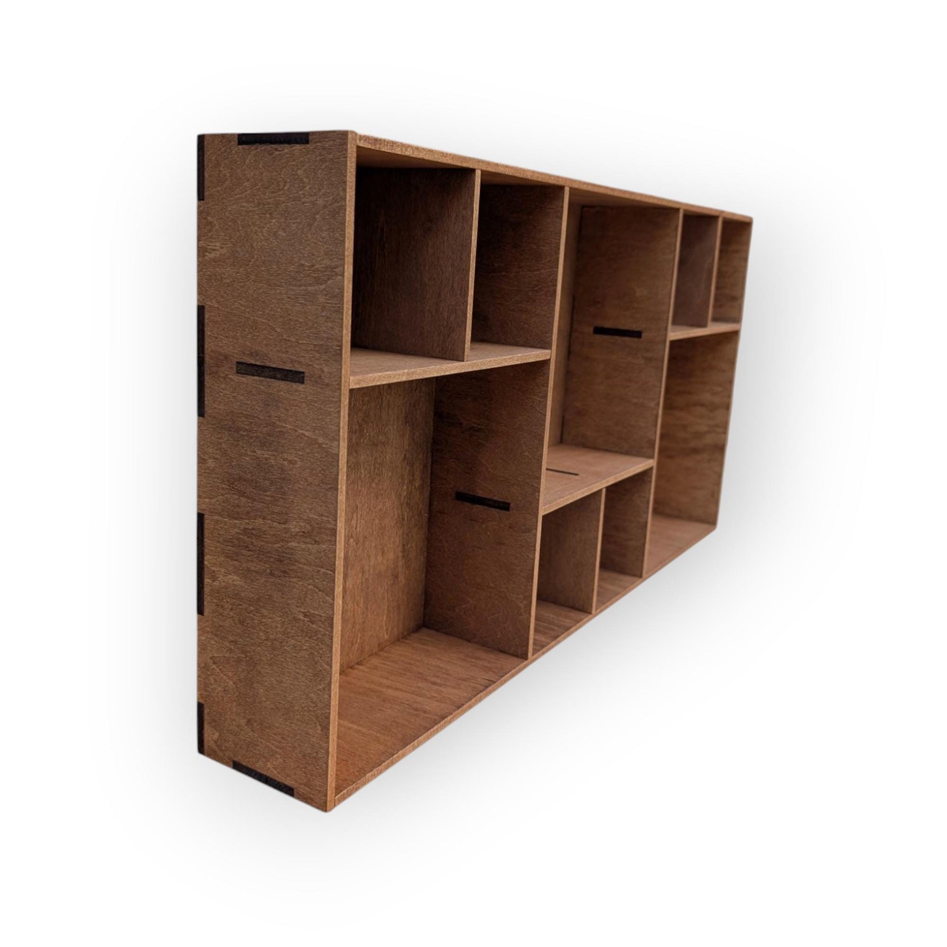 Multi Compartment Wooden Display Shelf-Crystal Display Shelf-Curio Cabinet- Knick Knack Display - Printer Tray -Figure Organizer Display #40