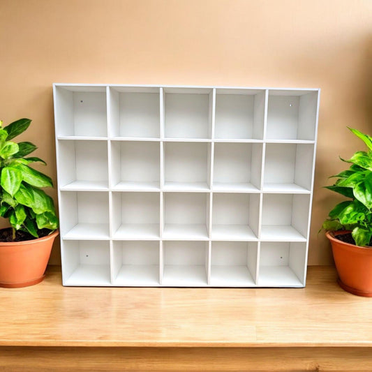 20 Compartment Wooden Display Shelf - 4x4 - Trinket Shelf - Curio Cabinet