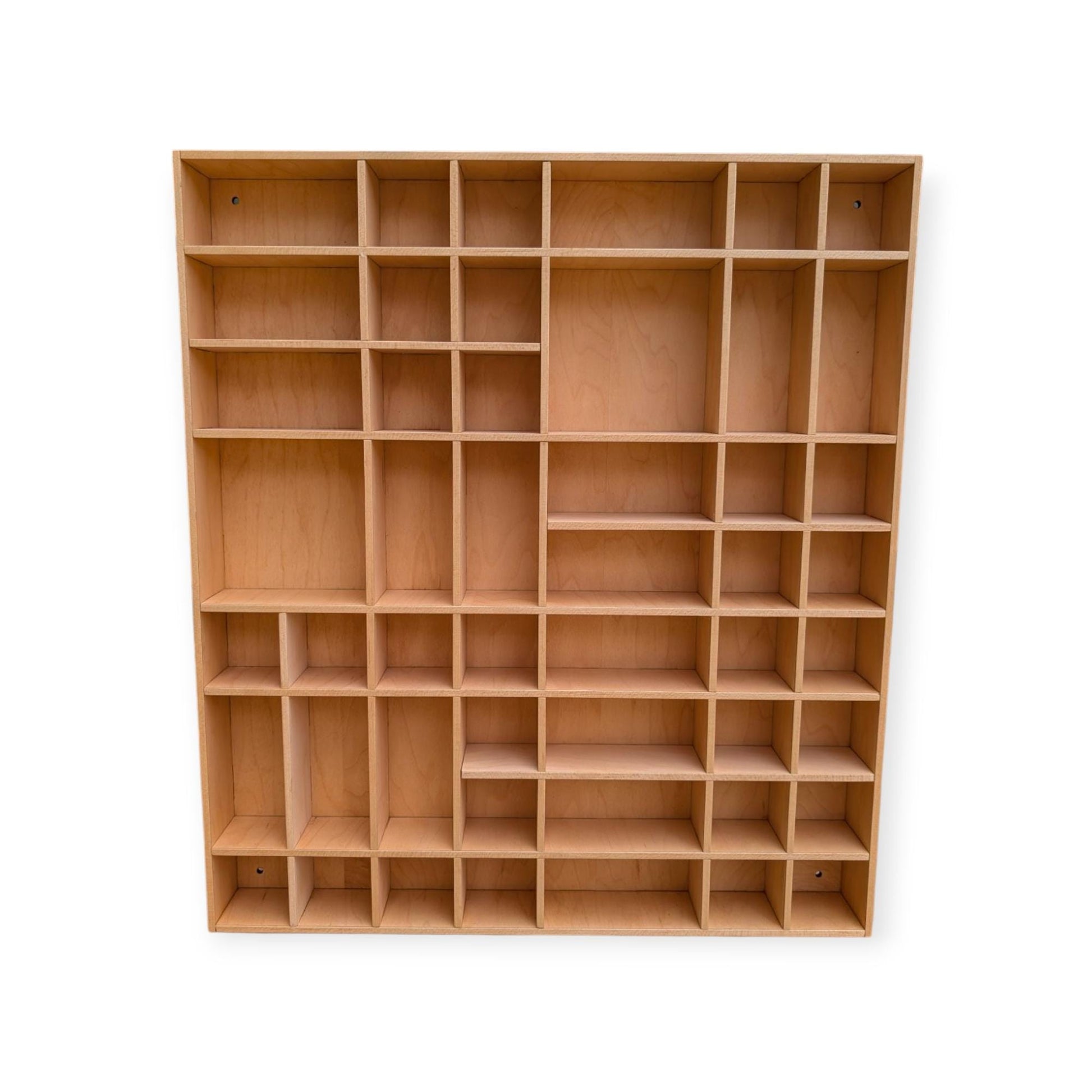 Multi Compartment Wooden Display Shelf-Crystal Display Shelf-Curio Cabinet- Knick Knack Display - Printer Tray -Figure Organizer Display #29