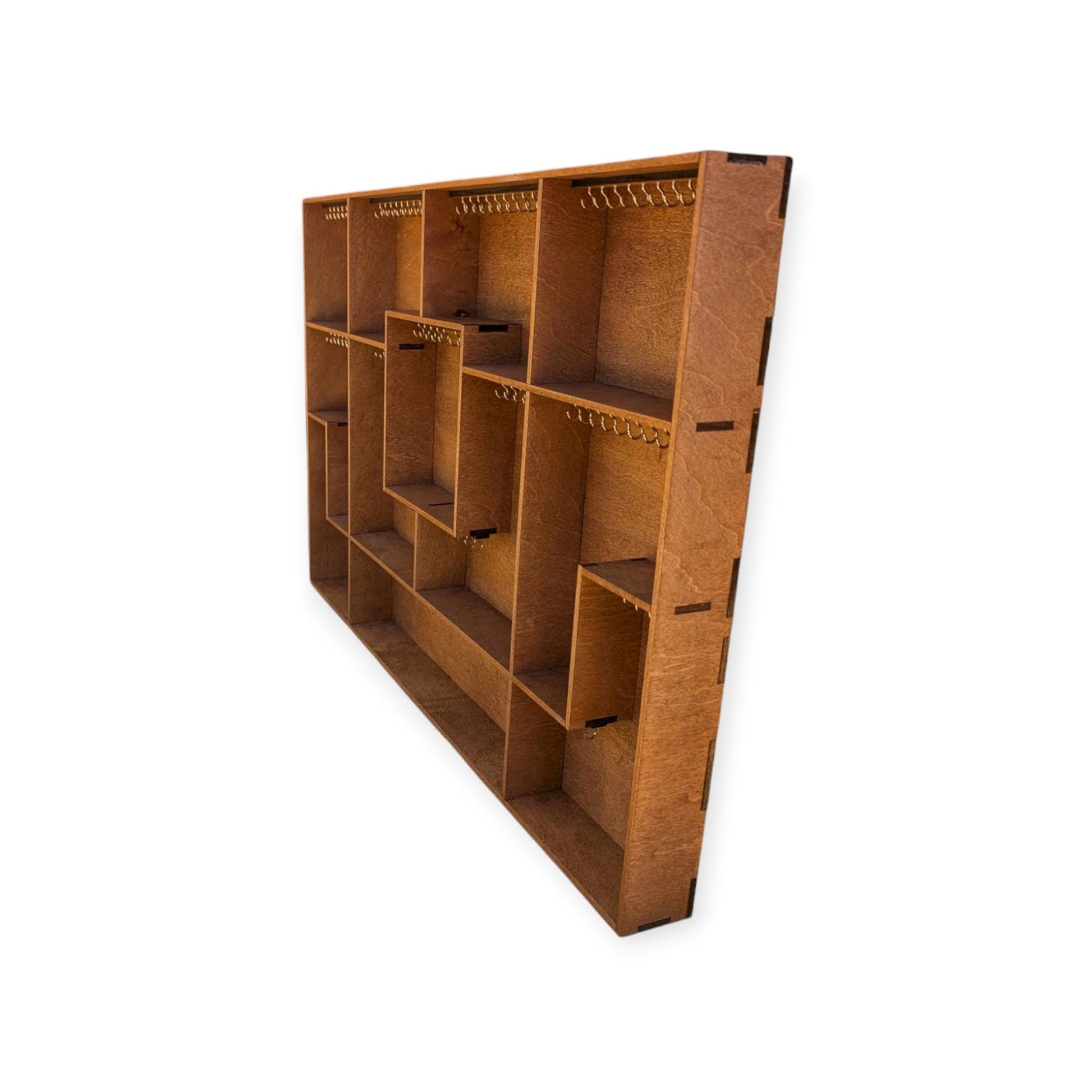 Shadow Box Wooden Display Shelf - Wall Cubby Shelf - Multiple Compartment Sizes - Trinket Shelf - Curio Cabinet