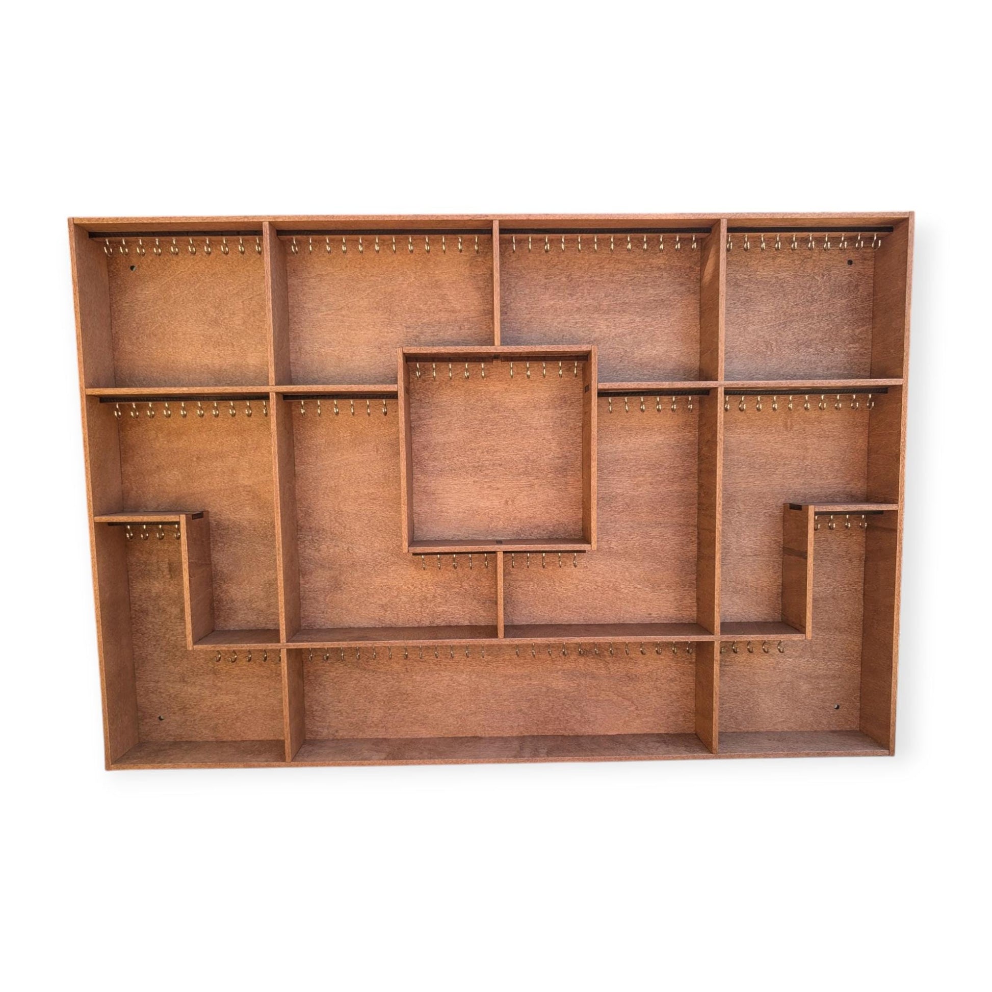 Shadow Box Wooden Display Shelf - Wall Cubby Shelf - Multiple Compartment Sizes - Trinket Shelf - Curio Cabinet