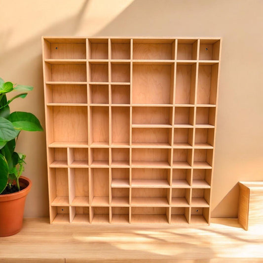 Multi Compartment Wooden Display Shelf-Crystal Display Shelf-Curio Cabinet- Knick Knack Display - Printer Tray -Figure Organizer Display #29
