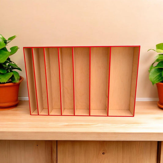 Multi Compartment Wooden Display Shelf-Crystal Display Shelf -Curio Cabinet- Knick Knack Display - Printer Tray-Figure Organizer Display #38