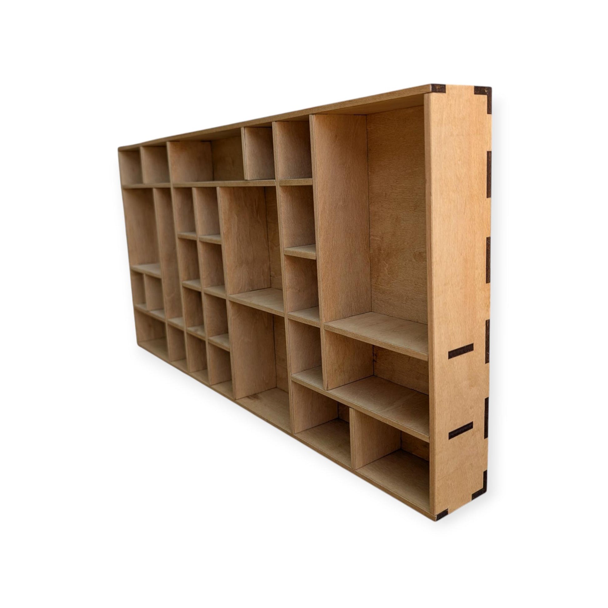 Multi Compartment Wooden Display Shelf-Crystal Display Shelf- Curio Cabinet- Knick Knack Display - Printer Tray-Figure Organizer Display #37