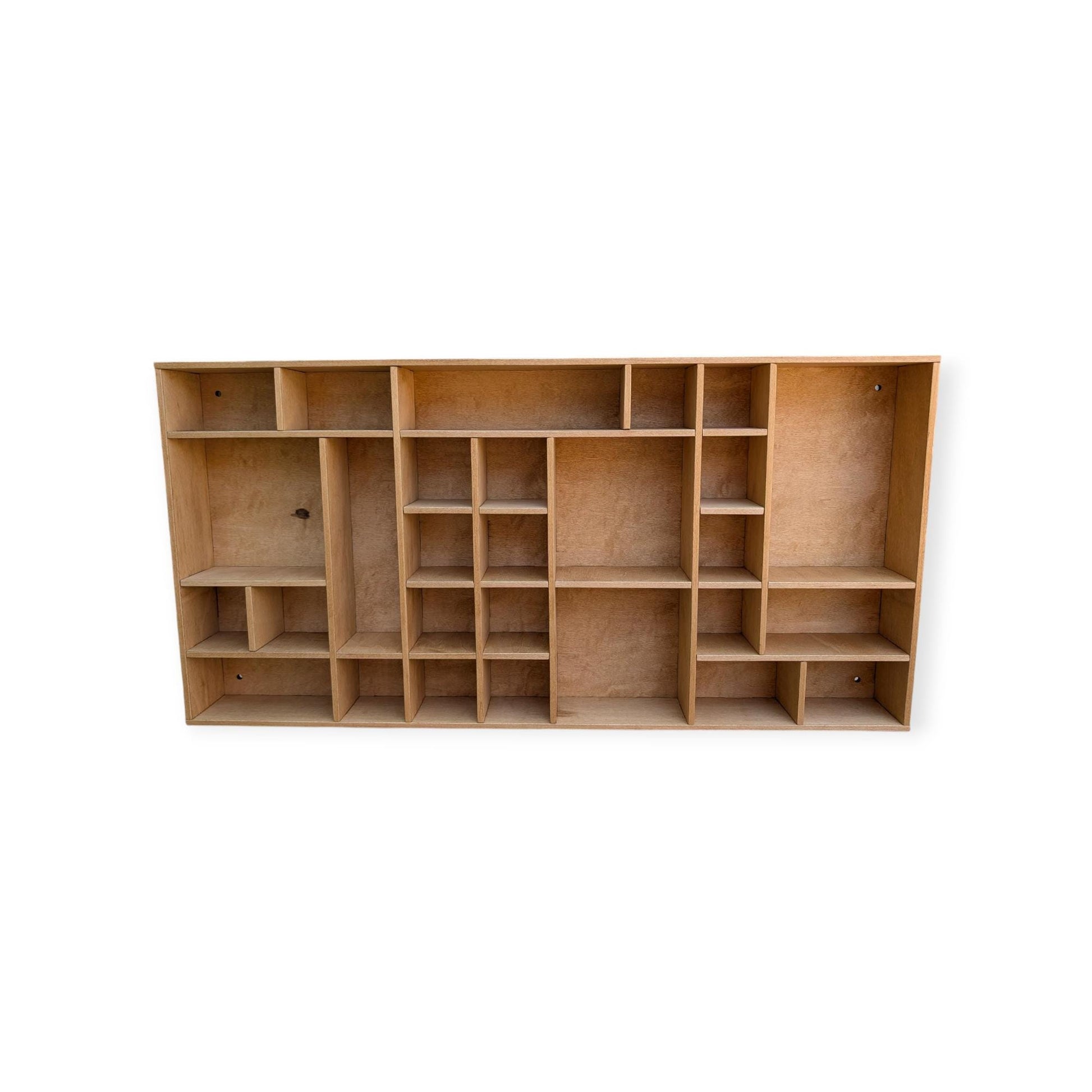 Multi Compartment Wooden Display Shelf-Crystal Display Shelf- Curio Cabinet- Knick Knack Display - Printer Tray-Figure Organizer Display #37
