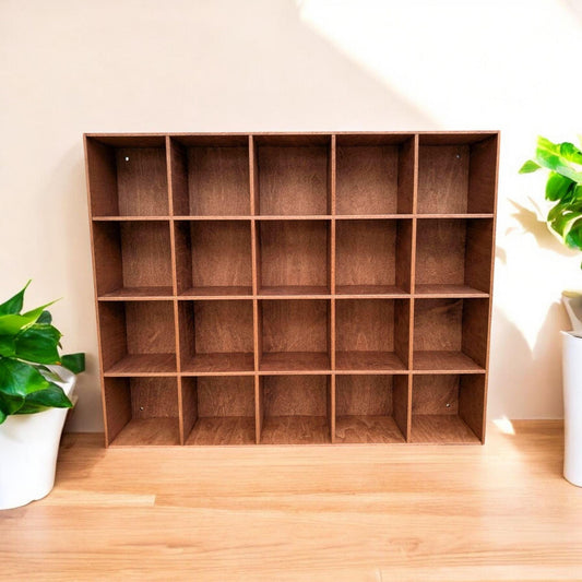 20 Compartment Wooden Display Shelf - 4x4 - Trinket Shelf - Curio Cabinet