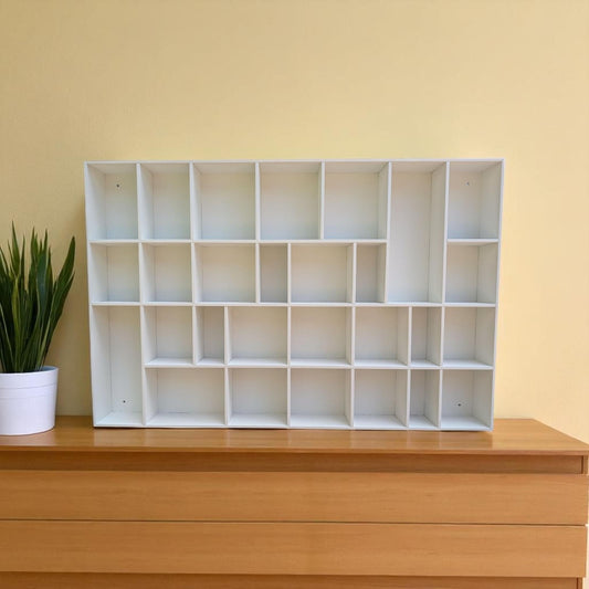 Multi Compartment Wooden Display Shelf -Crystal Display Shelf -Curio Cabinet- Knick Knack Display Printer Tray Figure Organizer Display #44b