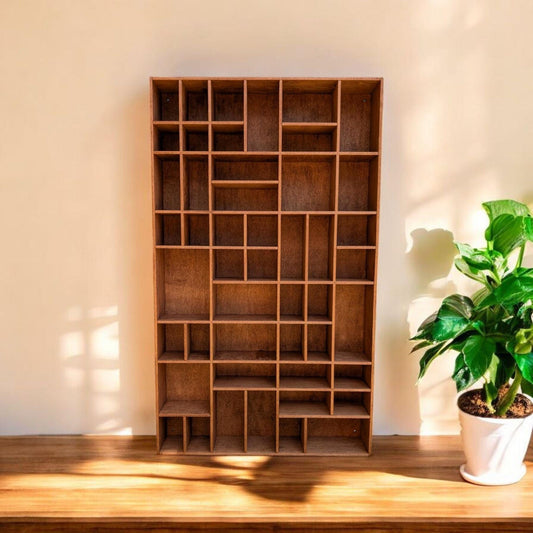 Multi Compartment Wooden Display Shelf-Crystal Display Shelf-Curio Cabinet- Knick Knack Display -Printer Tray -Figure Organizer Display #18a