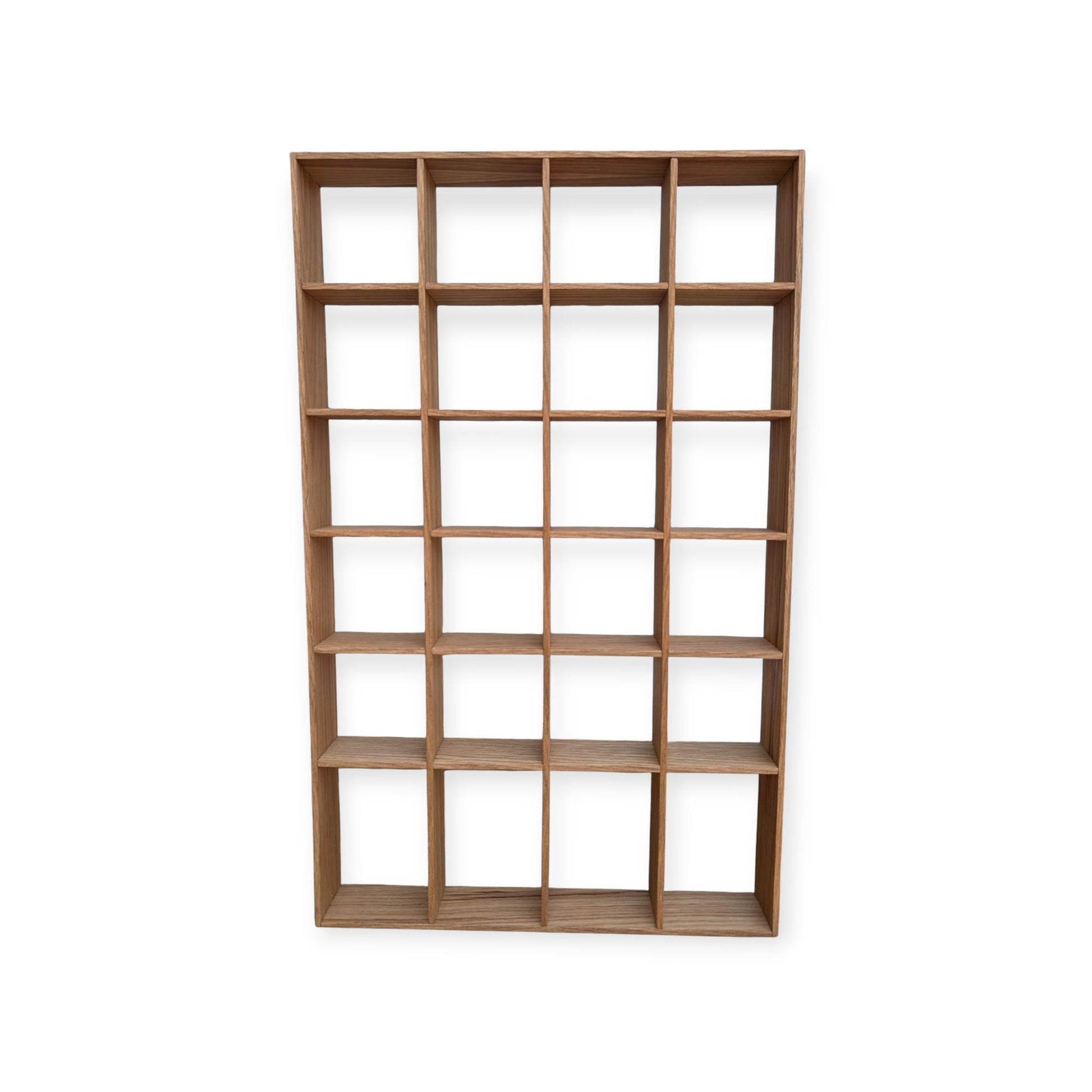 24 Compartment Wooden Display Shelf - 4x4 - Trinket Shelf - Curio Cabinet