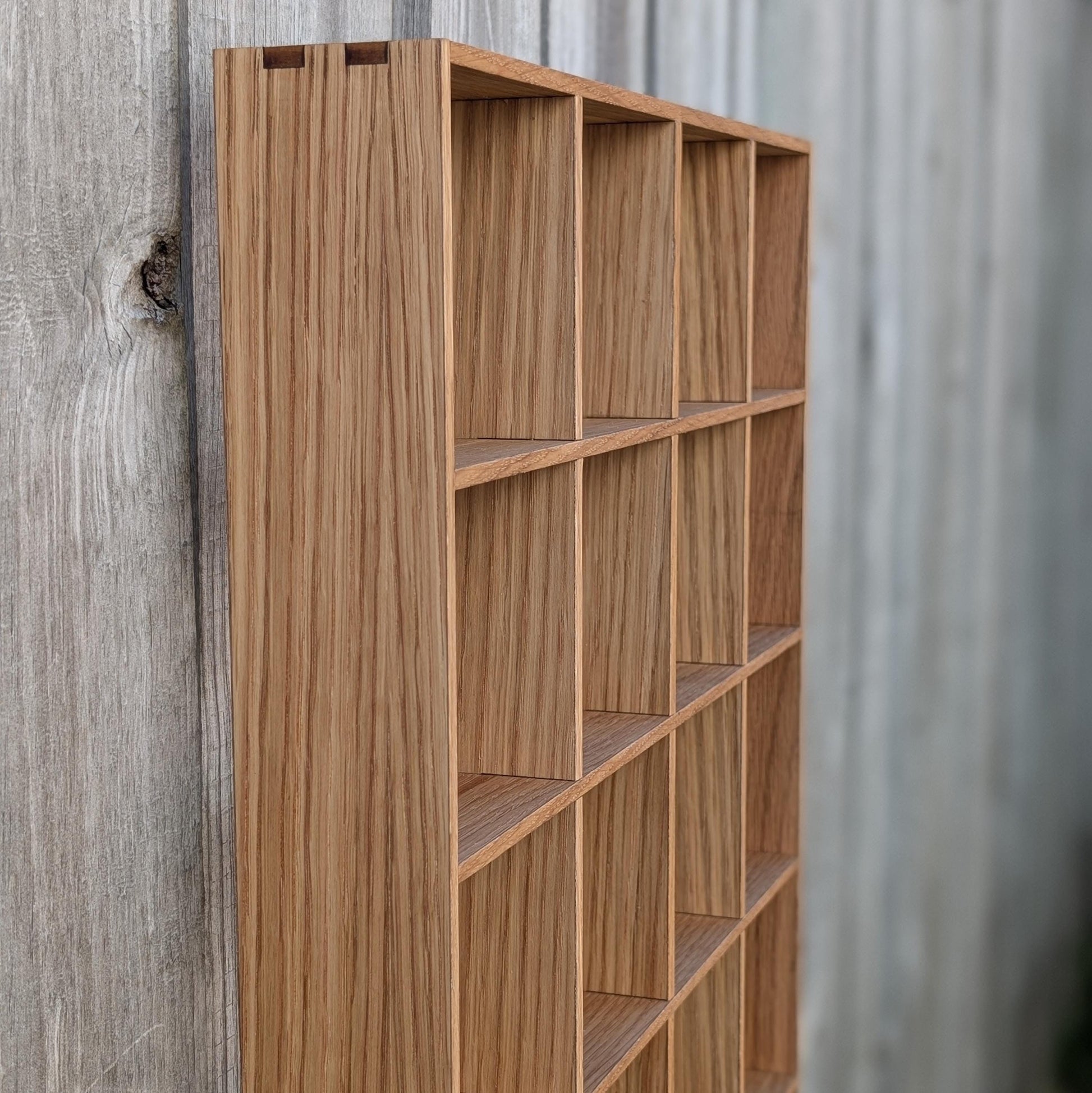 24 Compartment Wooden Display Shelf - 4x4 - Trinket Shelf - Curio Cabinet