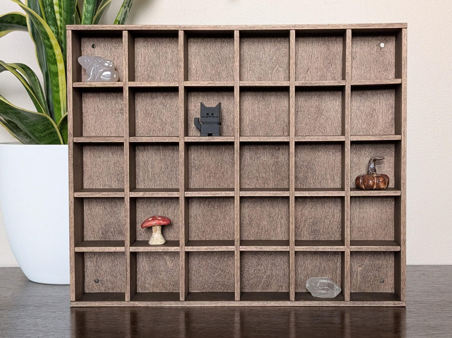 30 Compartment Wooden Display Shelf - 2x2 - Trinket Shelf - Curio Cabinet