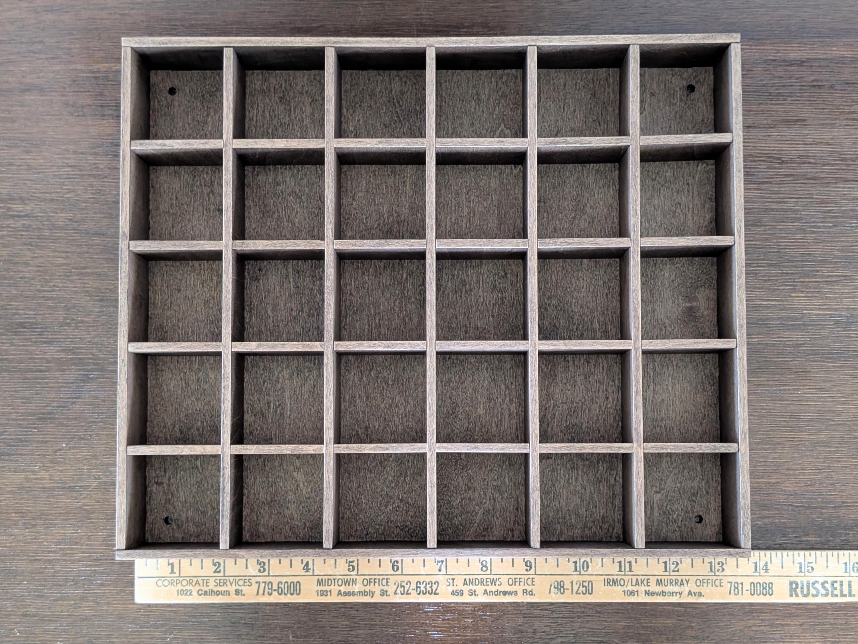 30 Compartment Wooden Display Shelf - 2x2 - Trinket Shelf - Curio