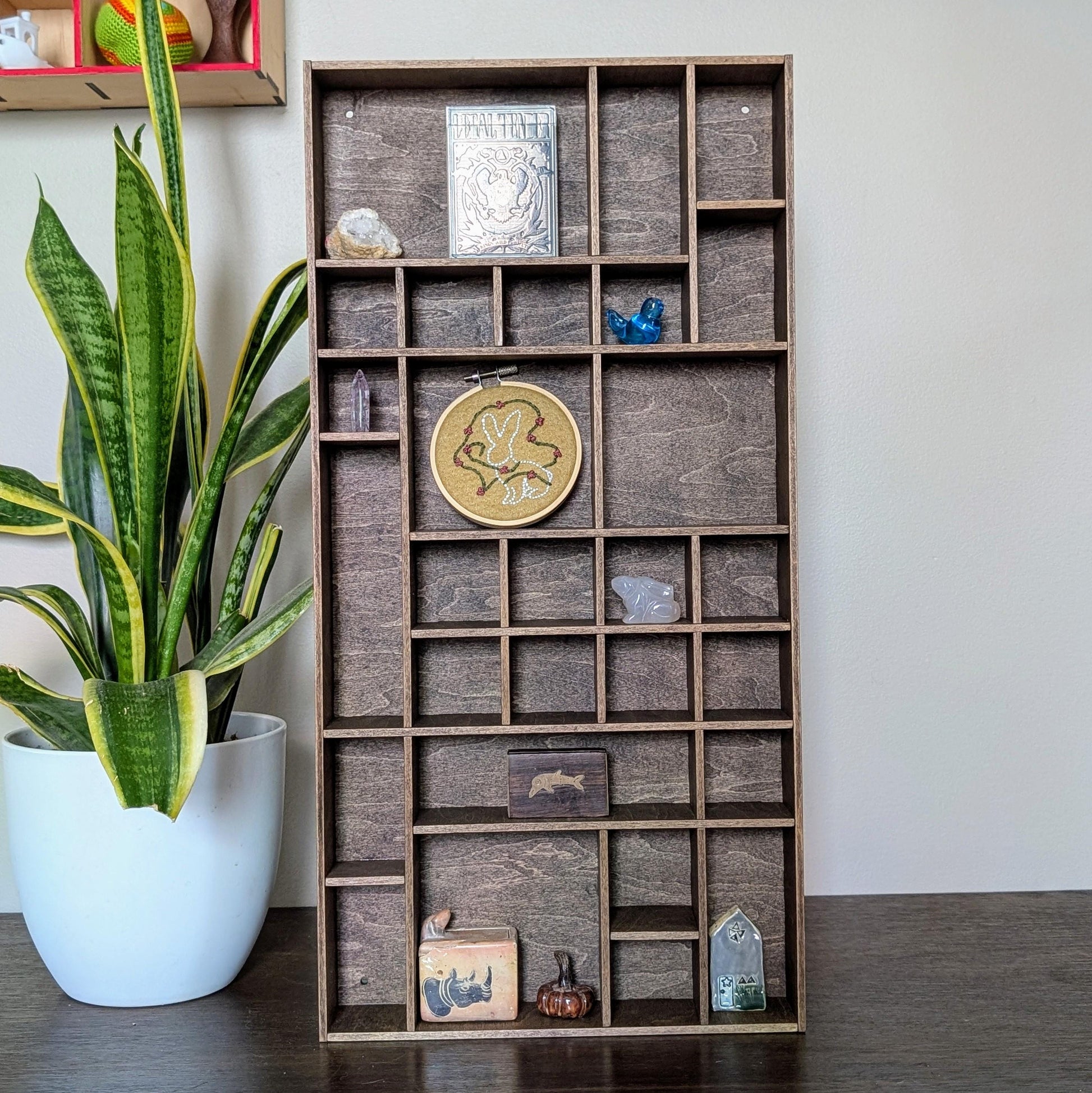 Shadow Box Wooden Display Shelf - Wall Cubby Shelf - Multiple Compartment Sizes - #37 - Trinket Shelf - Curio Cabinet