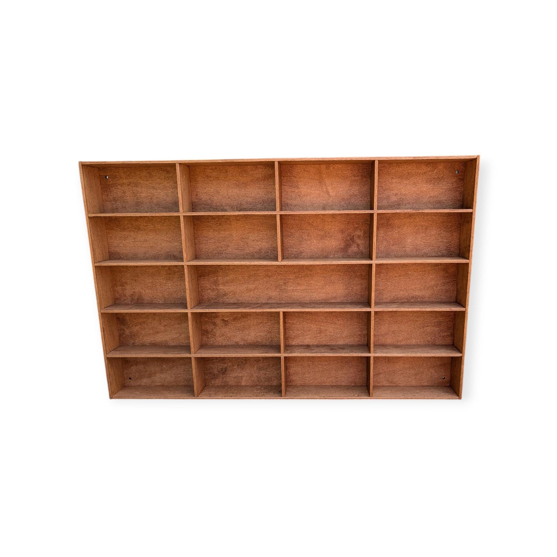 20 Compartment Wooden Display Shelf - 6x3 - Trinket Shelf - Curio Cabinet
