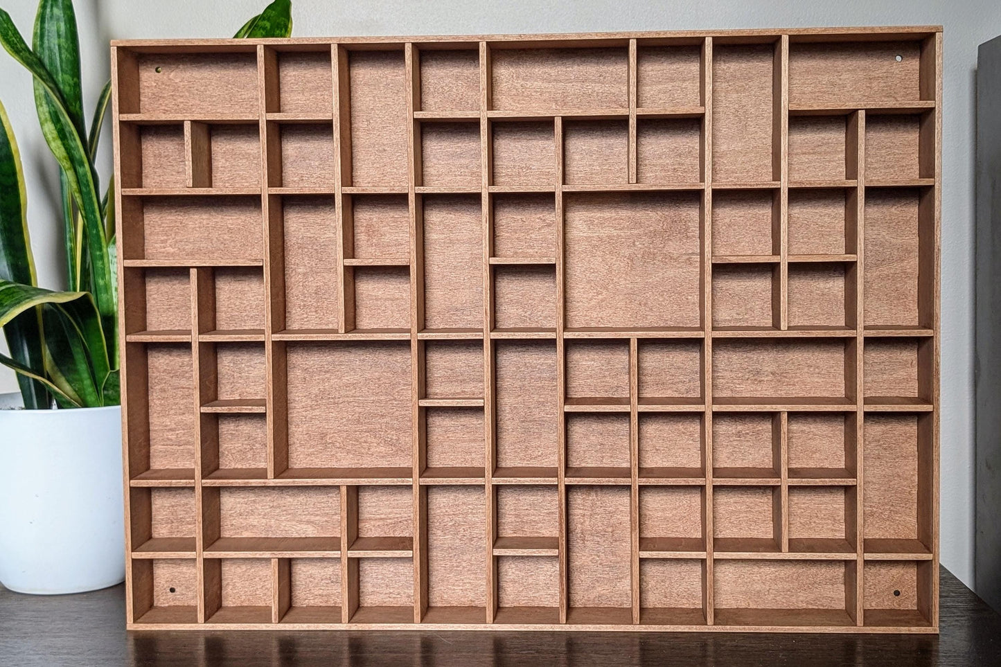 Shadow Box Wooden Display Shelf - Wall Cubby Shelf - Multiple Compartment Sizes - #35 - Trinket Shelf - Curio Cabinet