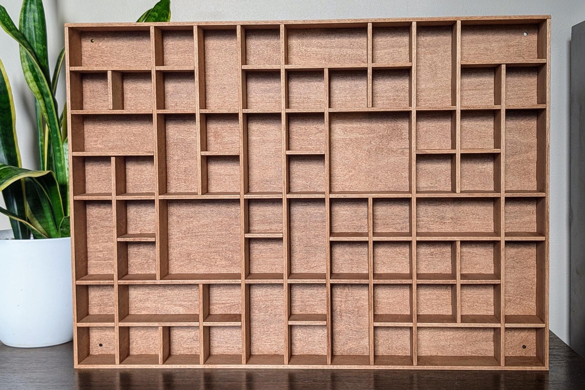 Shadow Box Wooden Display Shelf - Wall Cubby Shelf - Multiple Compartment Sizes - #35 - Trinket Shelf - Curio Cabinet