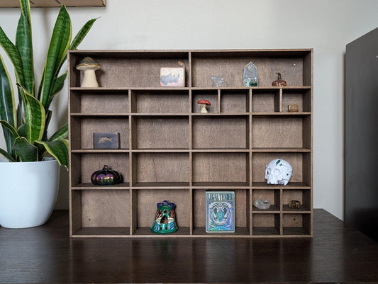 Shadow Box Wooden Display Shelf - Wall Cubby Shelf - Multiple Compartment Sizes - #7c - Trinket Shelf - Curio Cabinet